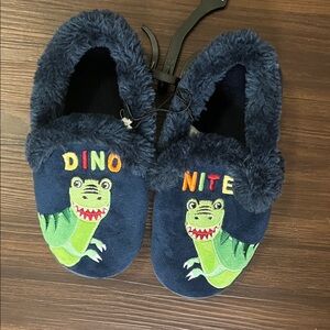 Wonder Nation Dino Nite Kids Slippers - Blue and Green